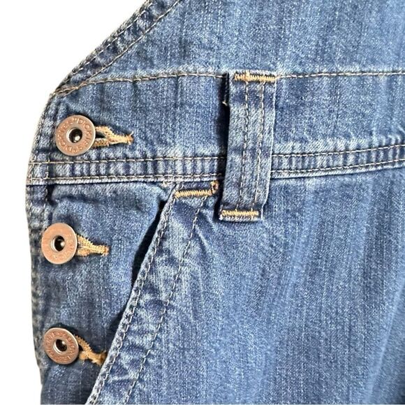 Dickies Women 2XL XXL Bib Overalls Blue Jean Denim Workwear Utility Medium Wash - Picture 5 of 13